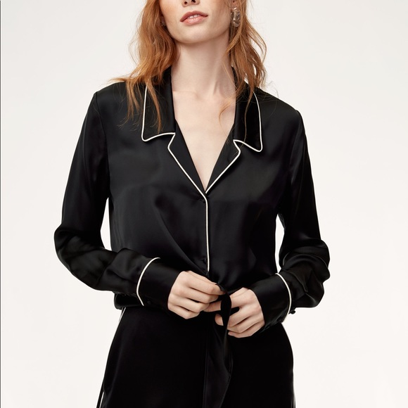 Aritzia Tops - Aritzia Wilfred Tie-Front Blouse